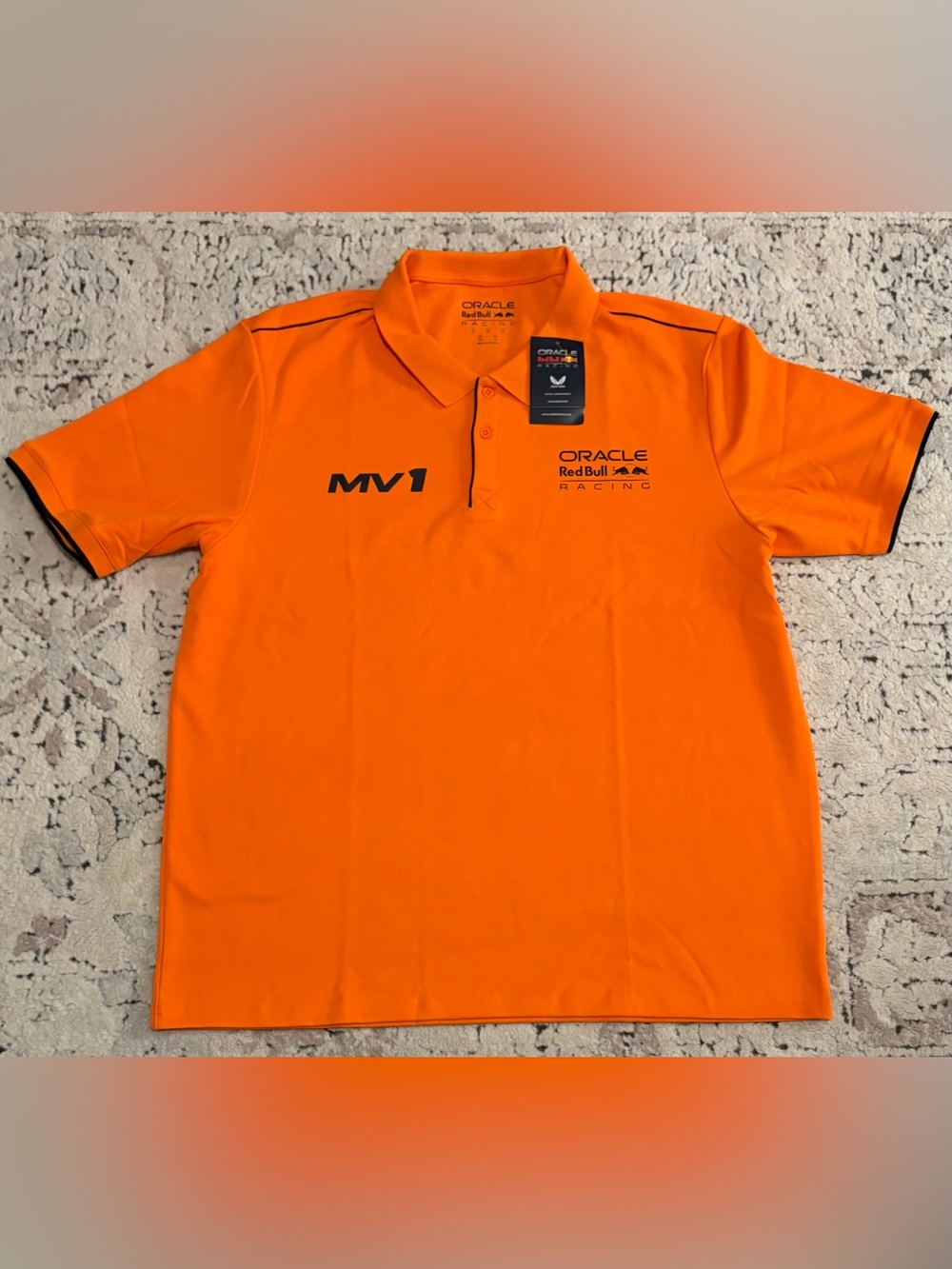 Castore Red Bull Racing Max Verstappen Orange Polo Shirt Men’s Sz: 3XL - Picture 2 of 8